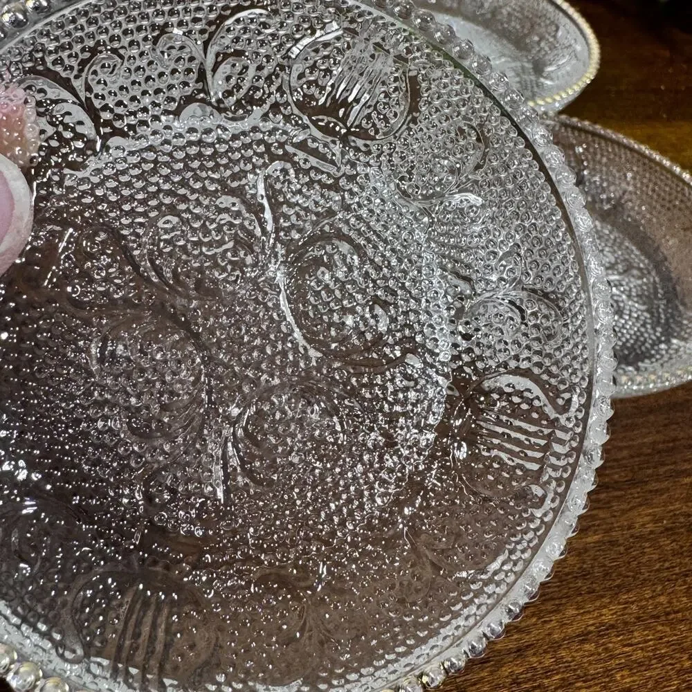Vintage Jeanette Glass Coasters Clear Gold Rims 3.25